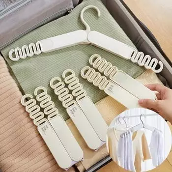 Дорожная складная многофункциональная вешалка для одежды, портативная противоскользящая вешалка для одежды в отеле, вешалка для брюк зелёный