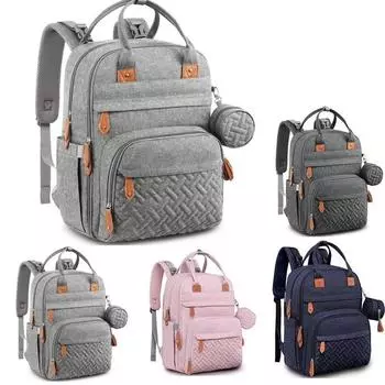 Дорожная сумка Baby Essentials — многофункциональная водонепроницаемая сумка для подгузников, детская сумка Travel Essentials с пеленальной подушкой, ремнями для коляски и чехлом для соски 1set светло-серый