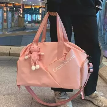 Дорожная сумка большой вместимости, женская сумка для плавания с разделением на сухую и влажную воду, спортивная сумка для фитнеса, ручная сумка для хранения, сумка для багажа, сумка для йоги No badge, no accessory