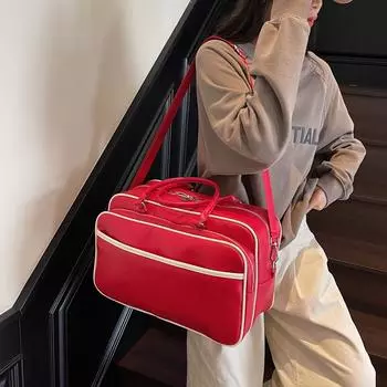 Дорожная сумка Color Block, женская сумка через плечо, большая вместительная сумка-тоут, ручная сумка белый