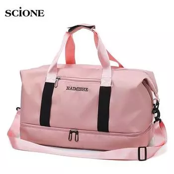 Дорожная сумка для багажа, водонепроницаемая нейлоновая спортивная женская дорожная сумка для плавания, спортивные сумки, сумки для женщин и мужчин, коврик для йоги чёрный