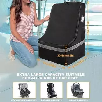 Дорожная сумка для детского автокресла с мягкими ремнями, регулируемая конструкция, большая вместимость, водонепроницаемая сумка-переноска
