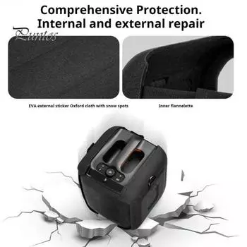 Дорожная сумка для динамиков из ЭВА с плечевым ремнем Противоударный защитный чехол Портативность без помощи рук Легко носить с собой Защитный чехол премиум-класса для чёрный