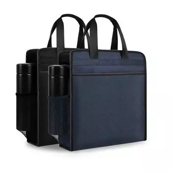 Дорожная сумка для документов формата А4, папка для файлов, многослойный чехол для встреч, сумка, портфель на молнии с карманом для бутылки с водой синий