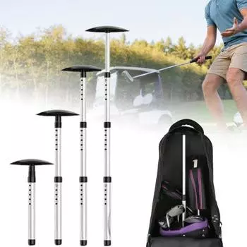 Дорожная сумка для гольфа, опорная штанга, регулируемая 4-секционная выдвижная трубка из алюминиевого сплава, купольная верхняя крышка, портативная сумка для гольфа, защита для клюшки, опора для гольфа серебряный