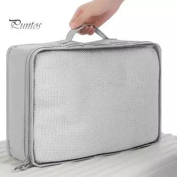 Дорожная сумка для хранения одежды, водонепроницаемая сетчатая конструкция, гладкая молния, влагостойкий дышащий органайзер для хранения одежды M