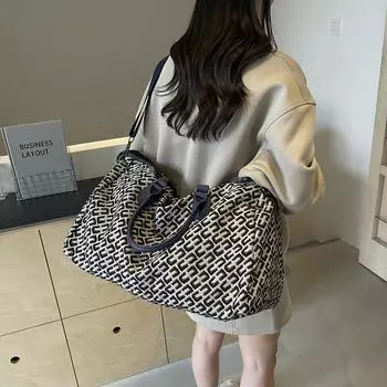 Дорожная сумка для коротких расстояний, легкая, высококачественная и вместительная сумка для фитнеса, для походов в магазин, переносная сумка для багажа, сумка-тоут. чёрный