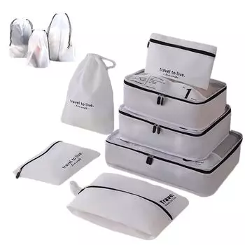 Дорожная сумка для одежды, деловая удобная, нижнее белье, обувь, аксессуар, большая дорожная сумка для хранения, деловая, удобная, белая сумка, набор из 10 предметов,