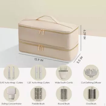 Дорожная сумка для парикмахерских принадлежностей, двухслойный футляр для макияжа, портативный органайзер для парикмахерских утюжков