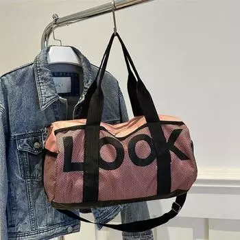 Дорожная сумка для раздельного использования в сухом и влажном состоянии, спортивная сумка для йоги, осенняя сумка большой вместимости для коротких поездок, тренировок и фитнеса розовый