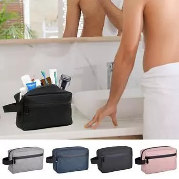 Дорожная сумка для туалетных принадлежностей, водостойкая, с разделителем, карманом на молнии и ручкой, идеально подходит для отдыха или спортзала, сумки для мужчин и женщин темно-синий