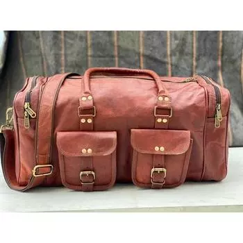 Дорожная сумка из коровьей кожи, дорожная сумка через плечо для мужчин и женщин 24 in коричневый