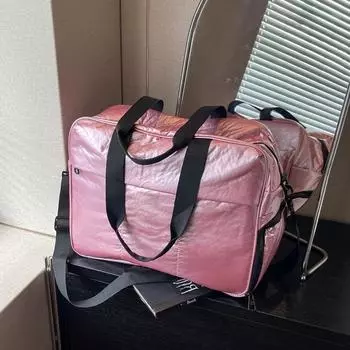 Дорожная сумка из прочного нейлона на молнии, простая повседневная сумка через плечо, мягкая универсальная сумка для поездок на работу и обратно чёрный