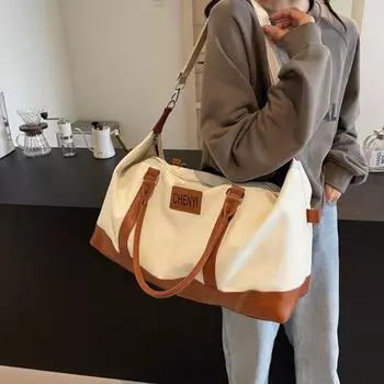 Дорожная сумка на короткие расстояния, женская сумка для багажа, деловая сумка большой вместимости, сумка для фитнеса, сумка через плечо бежевый