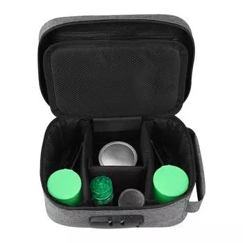 Дорожная сумка с кодовым замком, устойчивая к запаху, контейнер для хранения травяных лекарств серый