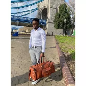 Дорожная сумка, спортивная сумка, дорожная сумка, ручная кладь, дорожная сумка, легкий багаж, ручная кладь, коричневая спортивная сумка, кожаная сумка для тренировок 24 x 9.5 x 7.5 in коричневый
