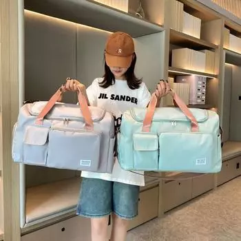 Дорожная сумка Влажная и сухая разделительная сумка для занятий йогой и фитнесом розовый/зелёный