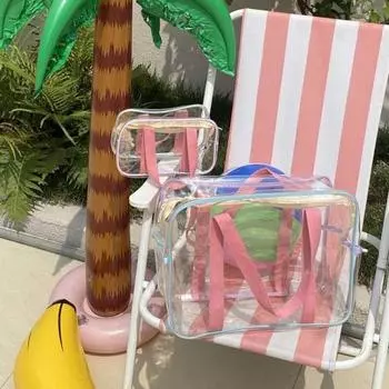 Дорожная сумка Водонепроницаемая застежка-молния Большая вместимость Прозрачная складная для ежедневного хранения Small