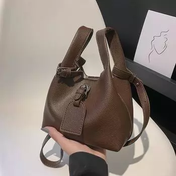 Дорожная сумка в стиле ретро для женщин, новая модная простая сумка-ведро из мягкой кожи, роскошный дизайн, сумки через плечо Sense