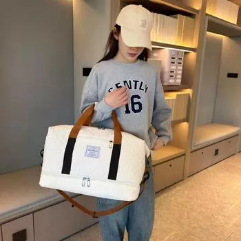 Дорожная сумка, женская сумка для багажа на короткие расстояния, студенческая портативная сумка для фитнеса, большая вместительная мужская легкая водонепроницаемая сумка для хранения серый