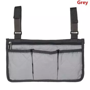 Дорожная Светоотражающая Полоса Прочная Сумка для Хранения Сумка-Подлокотник Боковая Сумка для Инвалидной Коляски Карманный Органайзер серый