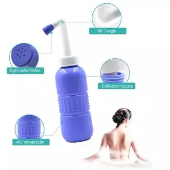 Дорожное биде Простое в использовании биде с удобной насадкой для хранения Дорожная сумка Емкость 400 мл Угловая насадка-распылитель