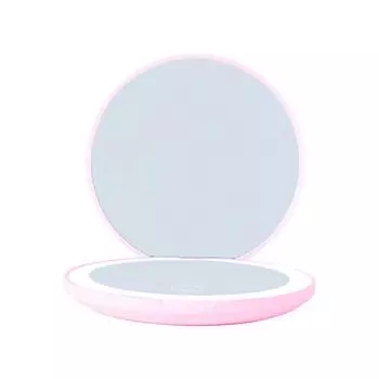 Дорожное зеркало для макияжа со светодиодной подсветкой, складное двустороннее косметическое зеркало с подсветкой, портативный портативный журнал