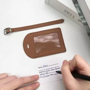 Дорожные аксессуары унисекс, багажная бирка из твердой искусственной кожи, информация об имени, маркировке адреса, багажная бирка, бирка для посадочного чемодана, сумки