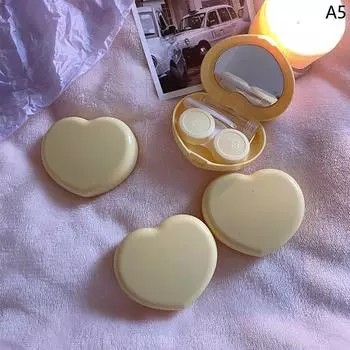 Дорожные цветные контактные линзы коробка для глаз набор инструментов для женщин и девушек сердце леди держатель жёлтый