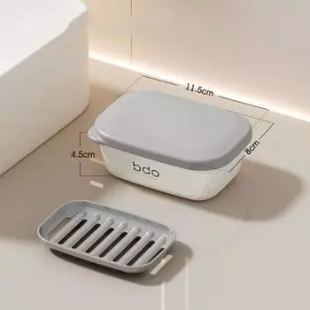 Дорожные принадлежности Пластиковая мыльница с крышкой Двухслойная дренажная мыльница Самодренирующаяся коробка для защиты мыла