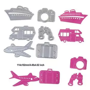 Дорожный багажный штамп, металлический трафарет, сделай сам, скрапбукинг, альбом, бумажная карта, тиснение, ремесло, высечка, корабль, самолет, движение