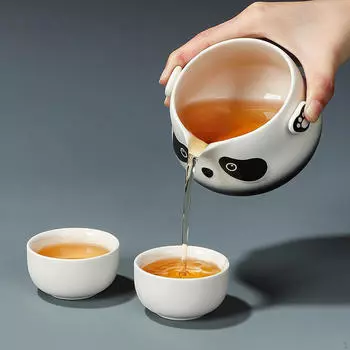 Дорожный чайный набор, керамический чайник Gongfu, подарок с переносной сумкой, 2 чашки Kung Fu для