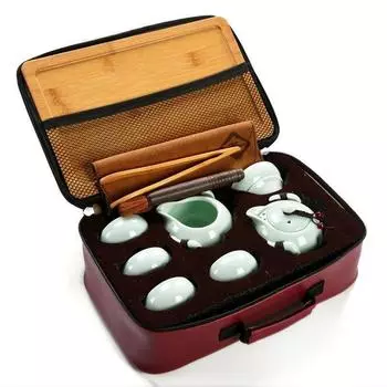 Дорожный чайный сервиз, портативный чайник, китайская чайная кружка кунг-фу, красивый и легкий чайный сервиз на открытом воздухе