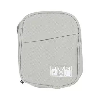 Дорожный чехол для хранения цифровых аксессуаров, компактный органайзер для переноски кабелей для передачи данных, чехол на молнии для наушников, внешнего аккумулятора One Size серый