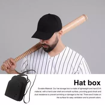 Дорожный чехол для каски с застежкой-молнией, ударопрочный, с вентиляционными отверстиями, чехол для переноски бейсбольной кепки чёрный