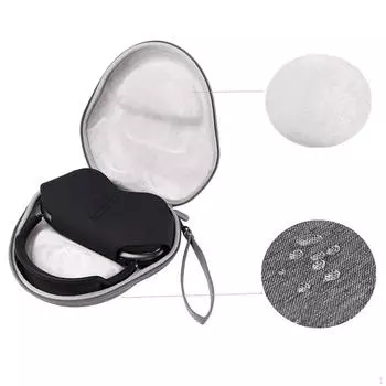 Дорожный чехол для наушников EVA, жесткая сумка для хранения гарнитуры, аксессуары, серый цвет, 9x8x2 дюйма, ударопрочный