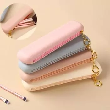 Дорожный держатель для кистей для макияжа, силиконовая сумка для косметических кистей, компактный портативный чехол для спонжа для макияжа, водонепроницаемый чехол для хранения инструментов No Zipper серый