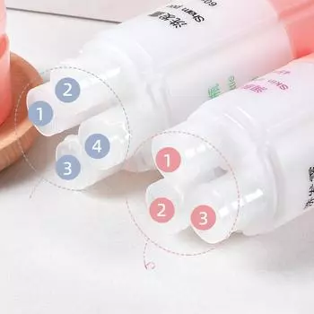 Дорожный диспенсер для косметики 4-в-1, портативный дорожный набор, шампунь, гель для душа, бутылка для хранения макияжа 3-in-1 розовый