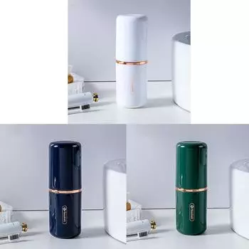 Дорожный набор чашек для зубных щеток, большая емкость, ПЭТ, ПП, портативный бронзирующий держатель для зубных щеток для путешествий, Campi White Gold