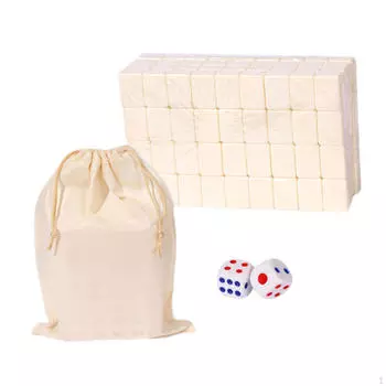 Дорожный набор маджонга, китайская игрушка с 144 плитками, аксессуары для развлечений в помещении, игральные кости 24mm White