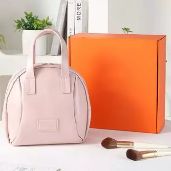 Дорожный органайзер для косметики, женская сумка для туалетных принадлежностей, большая вместимость, косметичка в виде ракушки, сумка для хранения, роскошная женская портативная косметичка белый