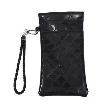 Дорожный портативный чехол для хранения солнцезащитных очков, мягкий чехол из искусственной кожи, сумка-органайзер для очков для женщин и мужчин One Size чёрный