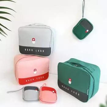 Дорожный портативный медицинский комплект, экономящий место, контейнер для лекарств, аптечка первой помощи, водонепроницаемые влагостойкие сумки для хранения лекарств зелёный