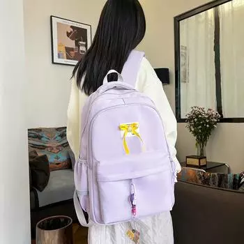 Дорожный рюкзак для девочек, однотонный студенческий школьный рюкзак, женский рюкзак большой емкости