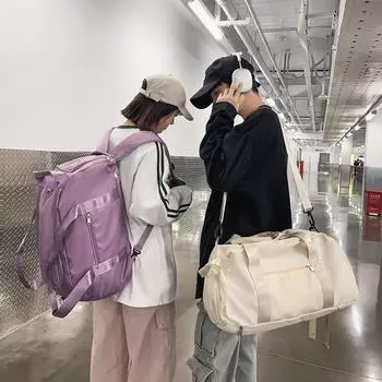 Дорожный рюкзак, многофункциональная отдельная сумка для сухого и влажного багажа, школьная сумка для студентов с отделениями, сумки для обуви чёрный