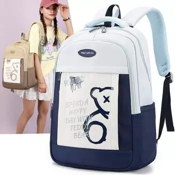 Дорожный рюкзак с принтом граффити, цветной блок, школьный рюкзак для студентов, женщин и мужчин, большой емкости хаки