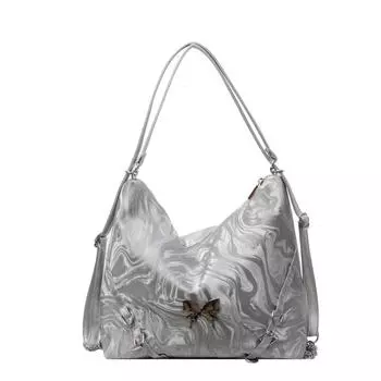 Дорожный рюкзак, женская модная сумка через плечо, вместительная многоцелевая сумка для поездок на работу серебряный