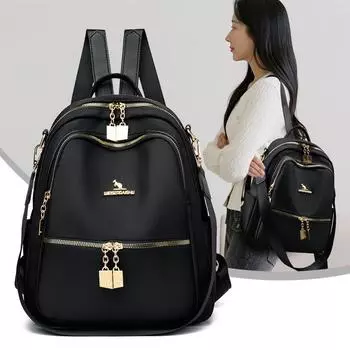 Дорожный рюкзак женский рюкзак большой вместимости школьный рюкзак для школьников чёрный