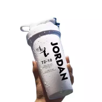 Дорожный спортзал 600 мл Спортивный шейкер Бутылка для воды Питьевая Герметичная Прочный стакан Пластик Pure White