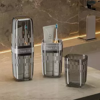Дорожный туалетный стакан, зубная щетка, зубная паста, стакан для стоматологических принадлежностей, портативный набор для хранения стоматологических банок, дорожный стакан для ополаскивателя полости рта «три в одном» белый
